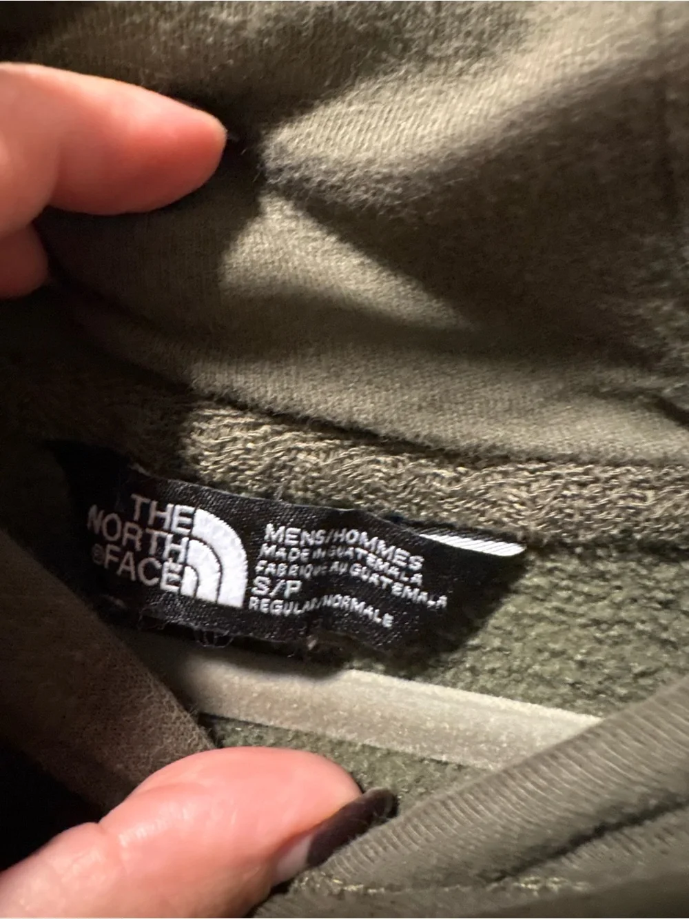 The North Face Men's Olive Crewneck Hoodie with Logo